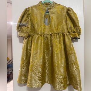 Anthropologie gold dress